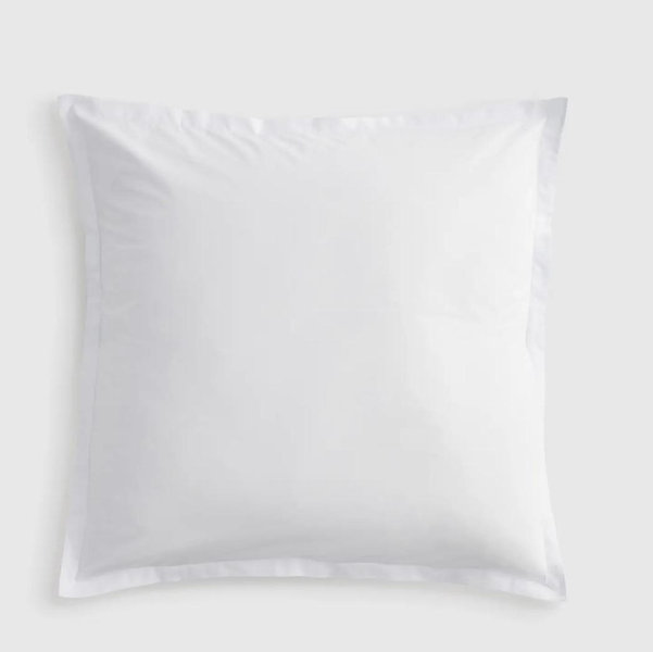 Organic Brushed Cotton Euro Sham - White