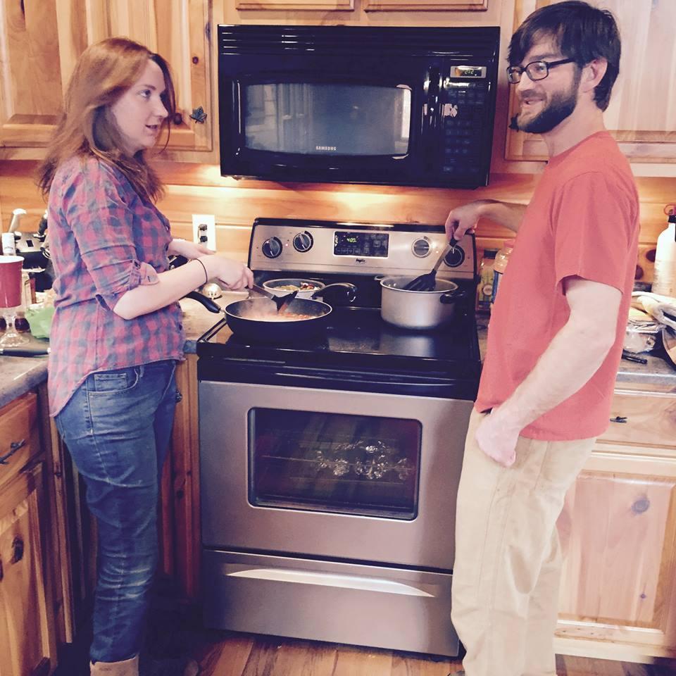 Thanksgiving in the mountains. Cooking together is what we do best.