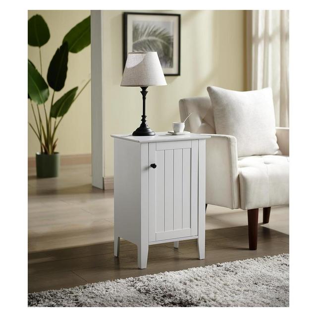 Kings Brand Furniture - Carolin Side End Table with Storage Cabinet, Nightstand Bedside Tables for Bedroom, Living Room