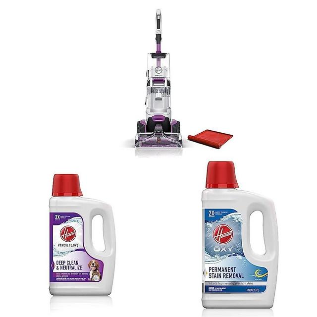 Hoover SmartWash Automatic Carpet Cleaner Spot Chaser Stain Remover Wand & Paws & Claws Deep Cleaning Carpet Shampoo & Oxy Deep Cleaning Carpet Shampoo