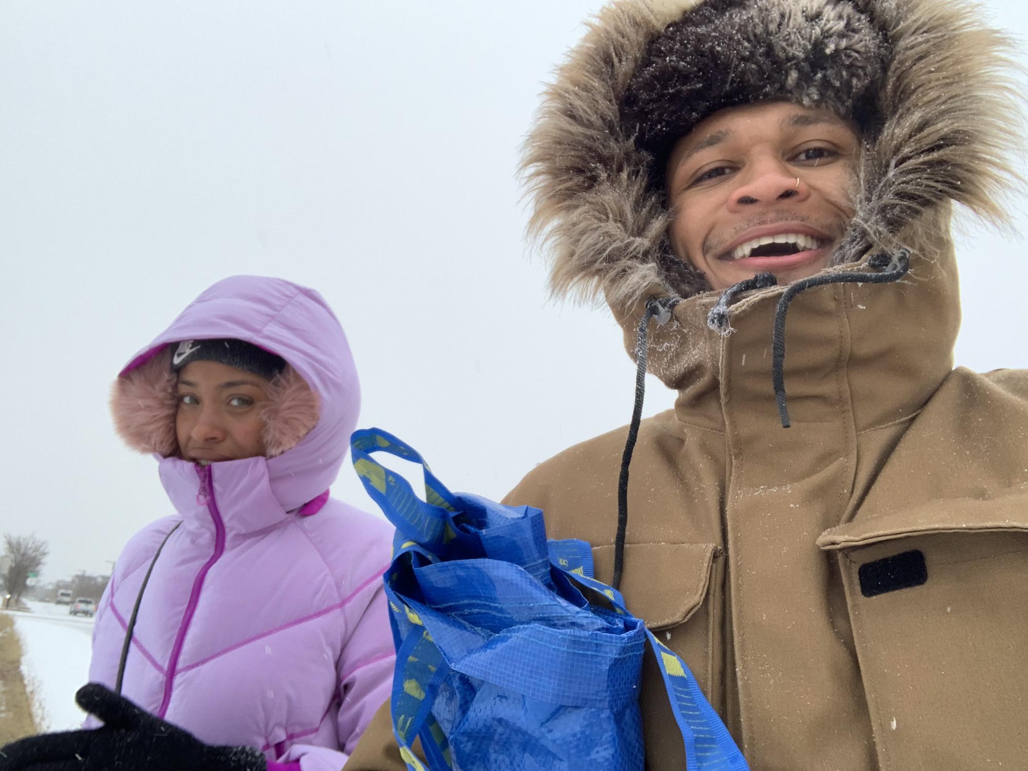 Grocery walks in 4 degree weather