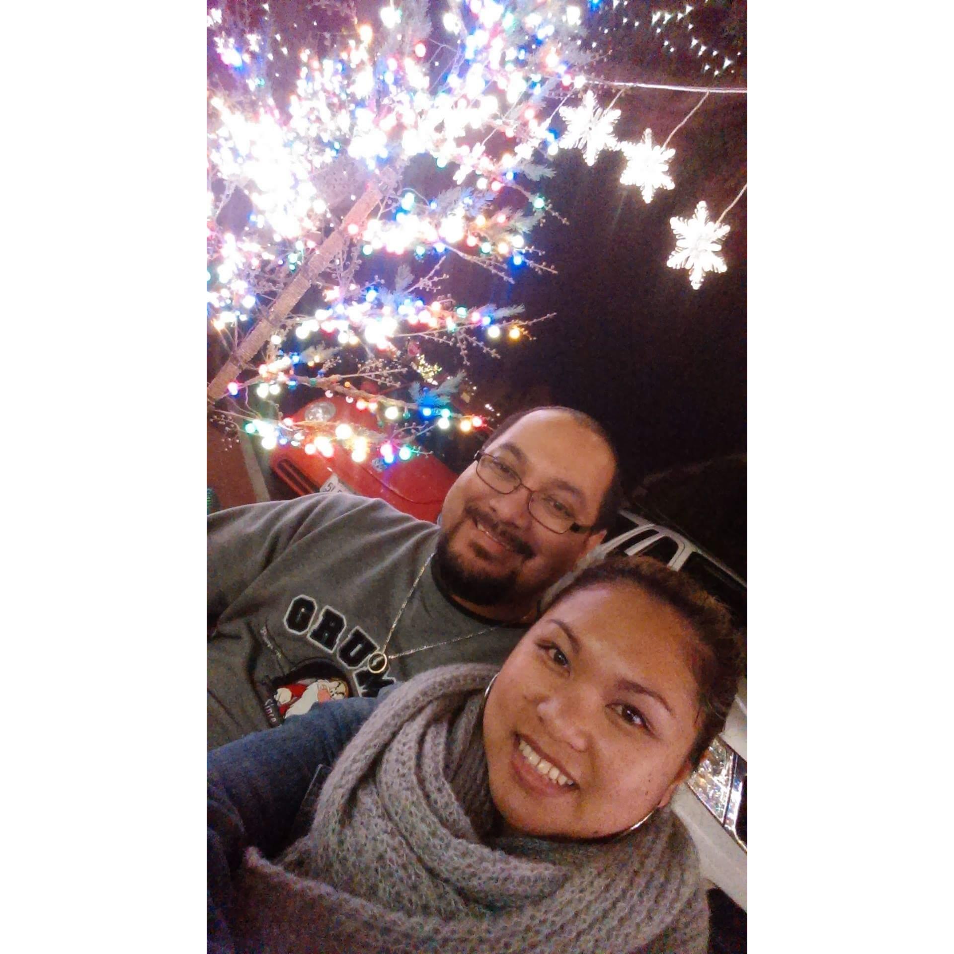 Christmas lights in Solvang, California