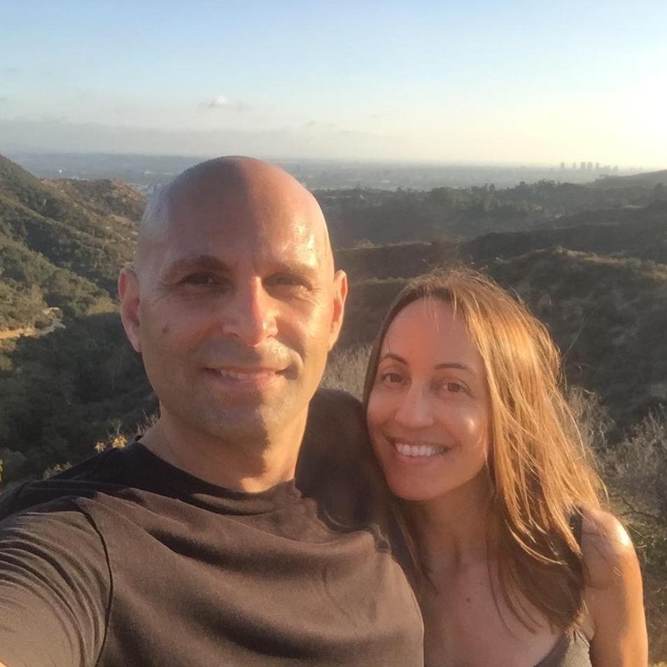 Griffith Park with Los Angeles in the background.