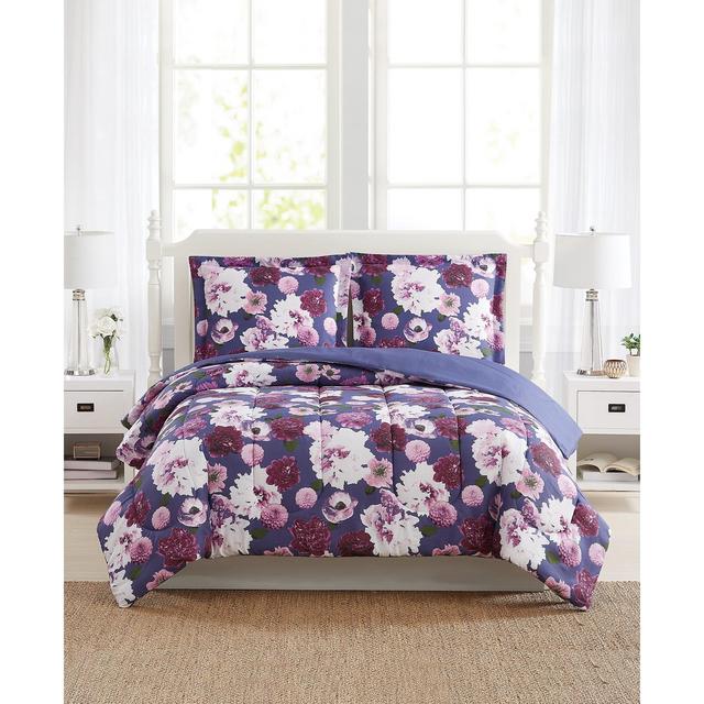 Bloomy Reversible 3-Pc. Comforter Mini Sets, Created for Macy's
