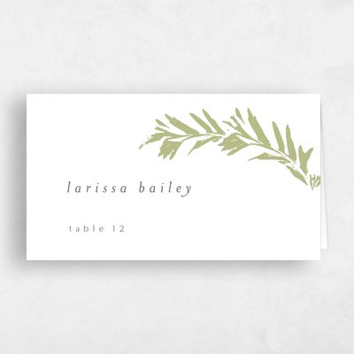 Soft Moss, Green Wedding Place Card - Callahan