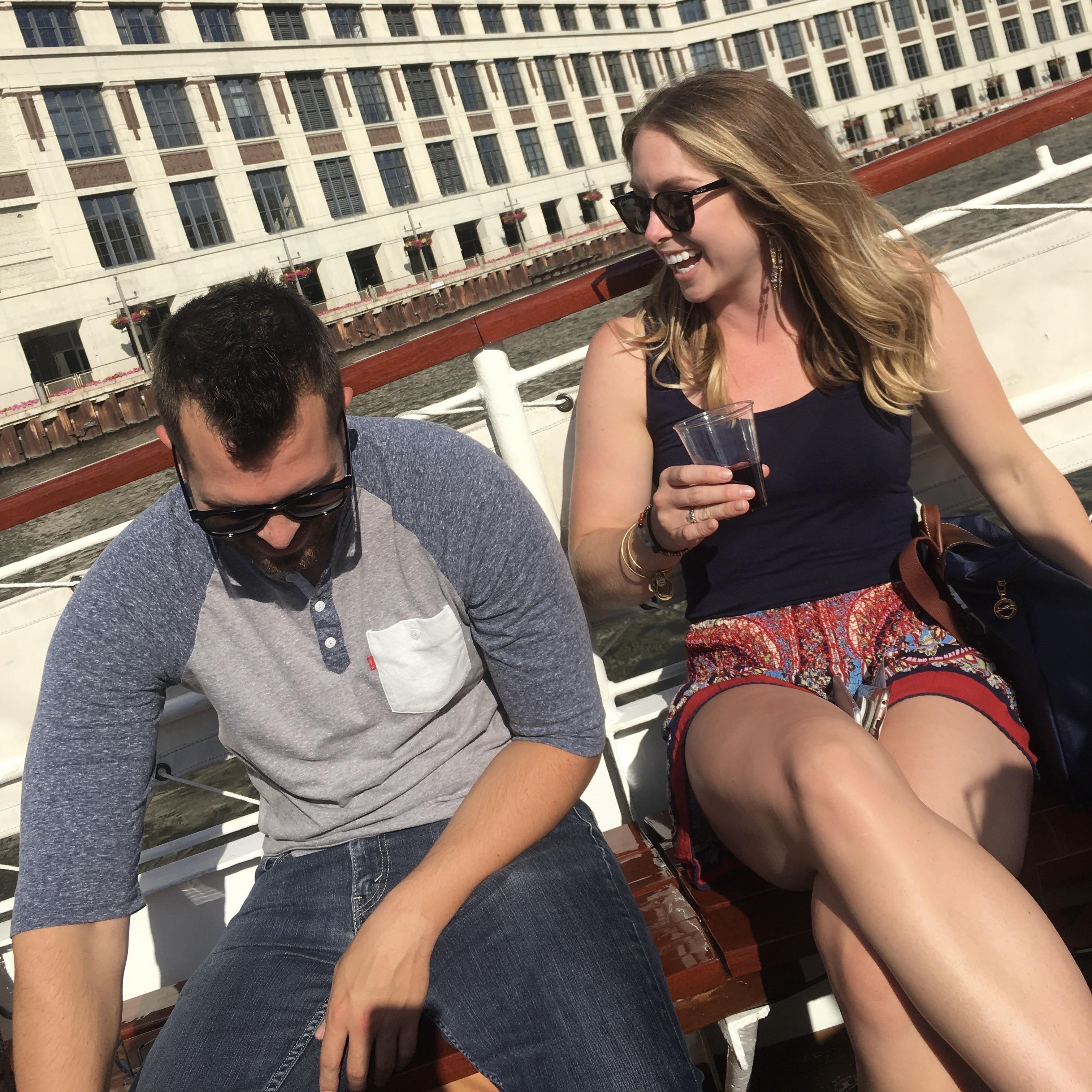 A friend captured this of us on our trip to Chicago the day after our first date, or as we like to refer to it as "our extended first date."