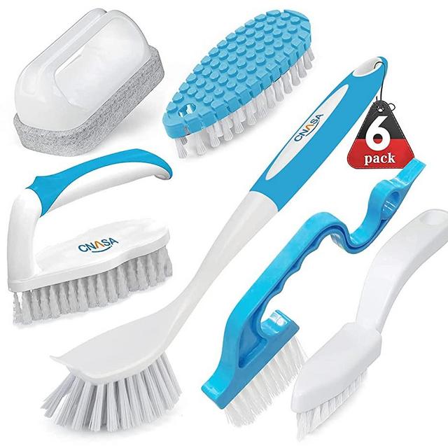 4 Pack Deep Cleaning Brush Set, Cleaning Brushes for Kitchen Household Use,  Kitchen Scrub Brush,Bottle Brush,Shoe Brush,Dish Scrub Brush,Corners Brush  for Bathroom,Floor,Tub,Shower,Tile and Kitchen 