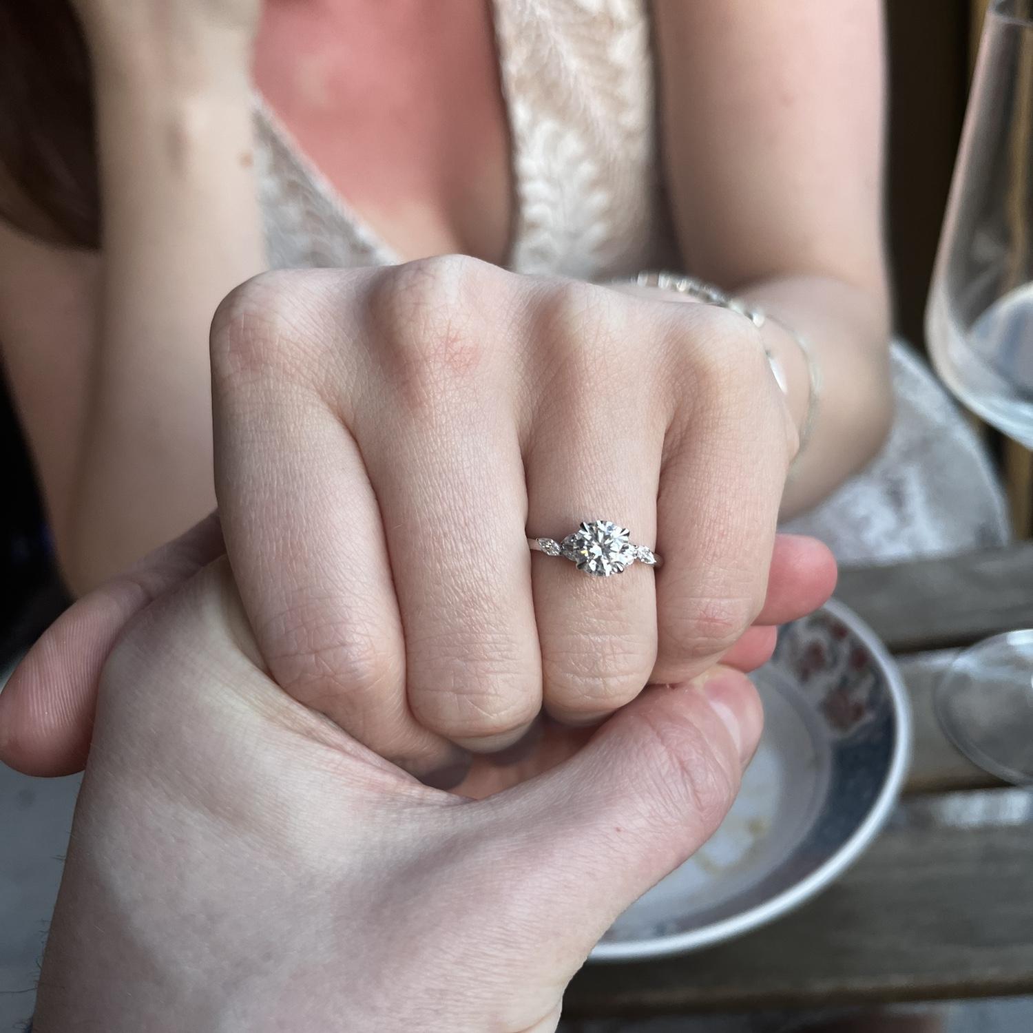 On March 13, 2024, Ian proposed to Maddie on the porch of their Pittsburgh home, exactly 4 years after they had started dating.