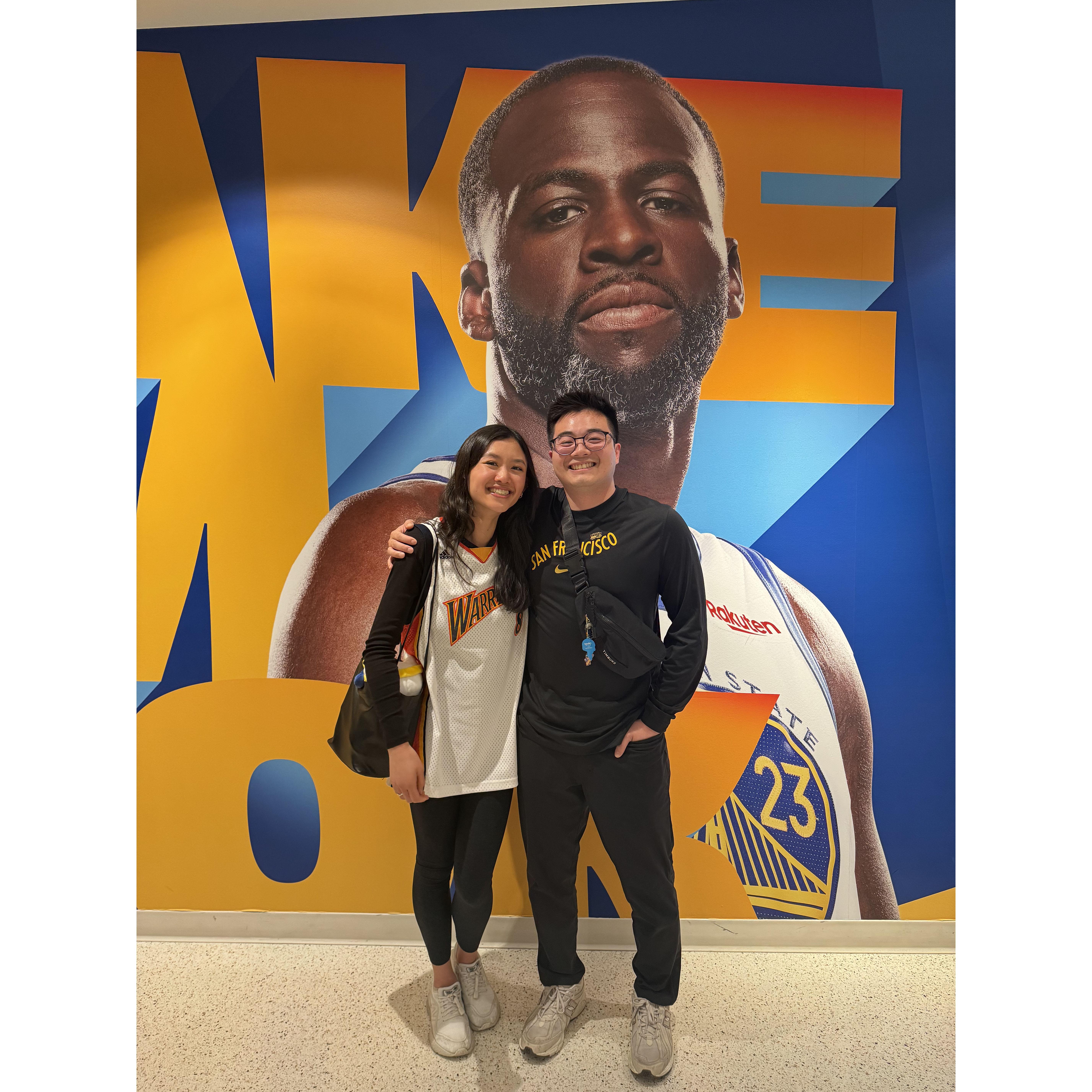 January 2024 - Us at a Warrior game with Draymond Money Green!