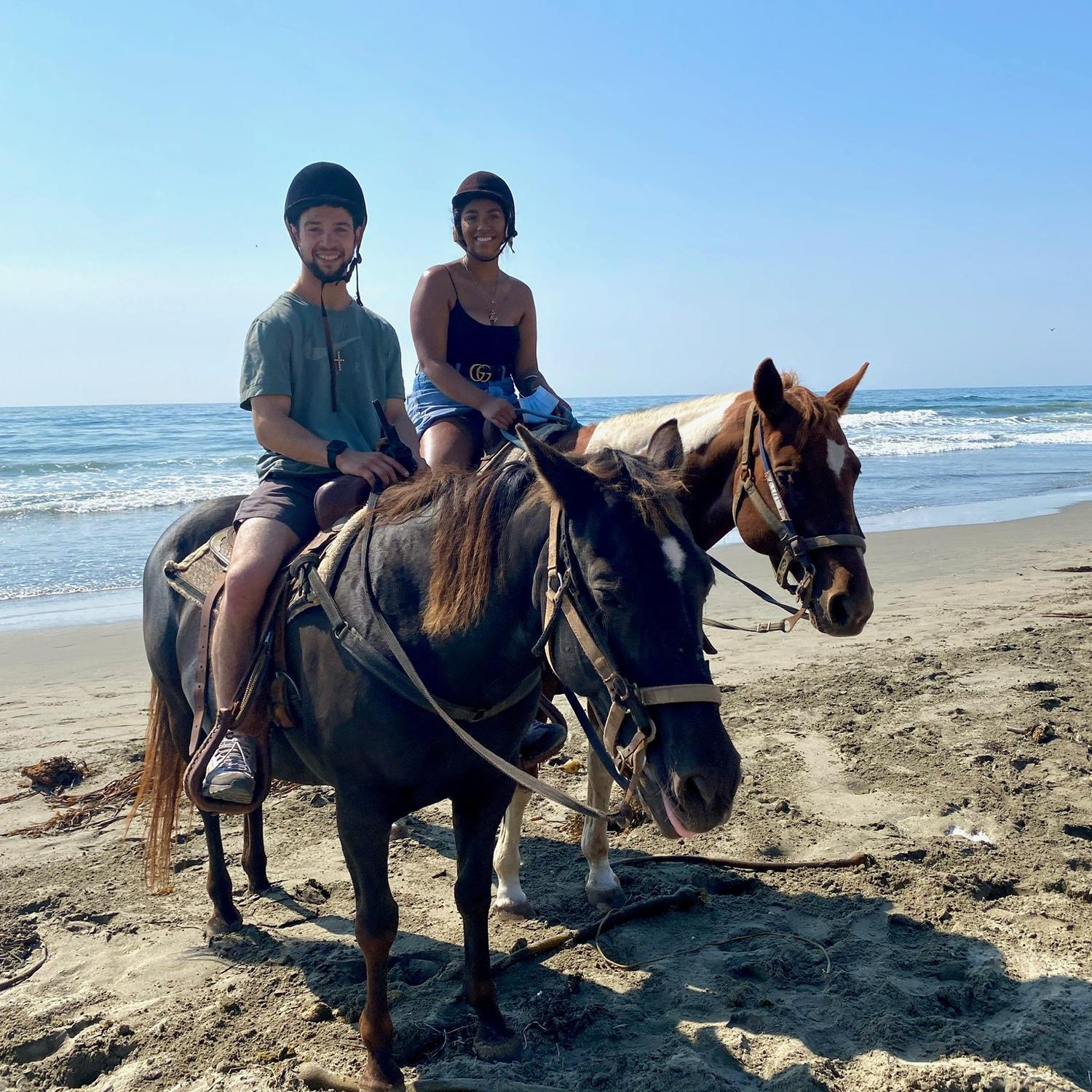 Nate surprised Taylor with horseback riding on the beach for her 22nd Birthday