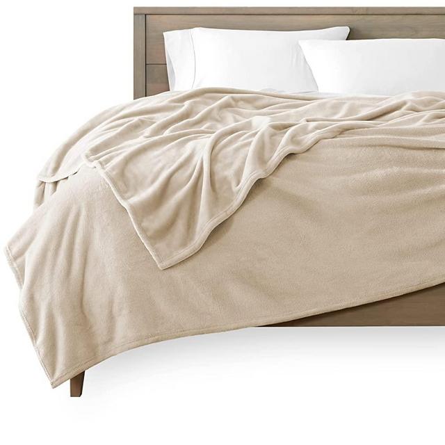Bare Home Microplush Fleece Blanket - Ultra-Soft King Blanket - Luxurious Fuzzy Warm Blanket - Cozy Lightweight Soft Blanket (King, Oyster)