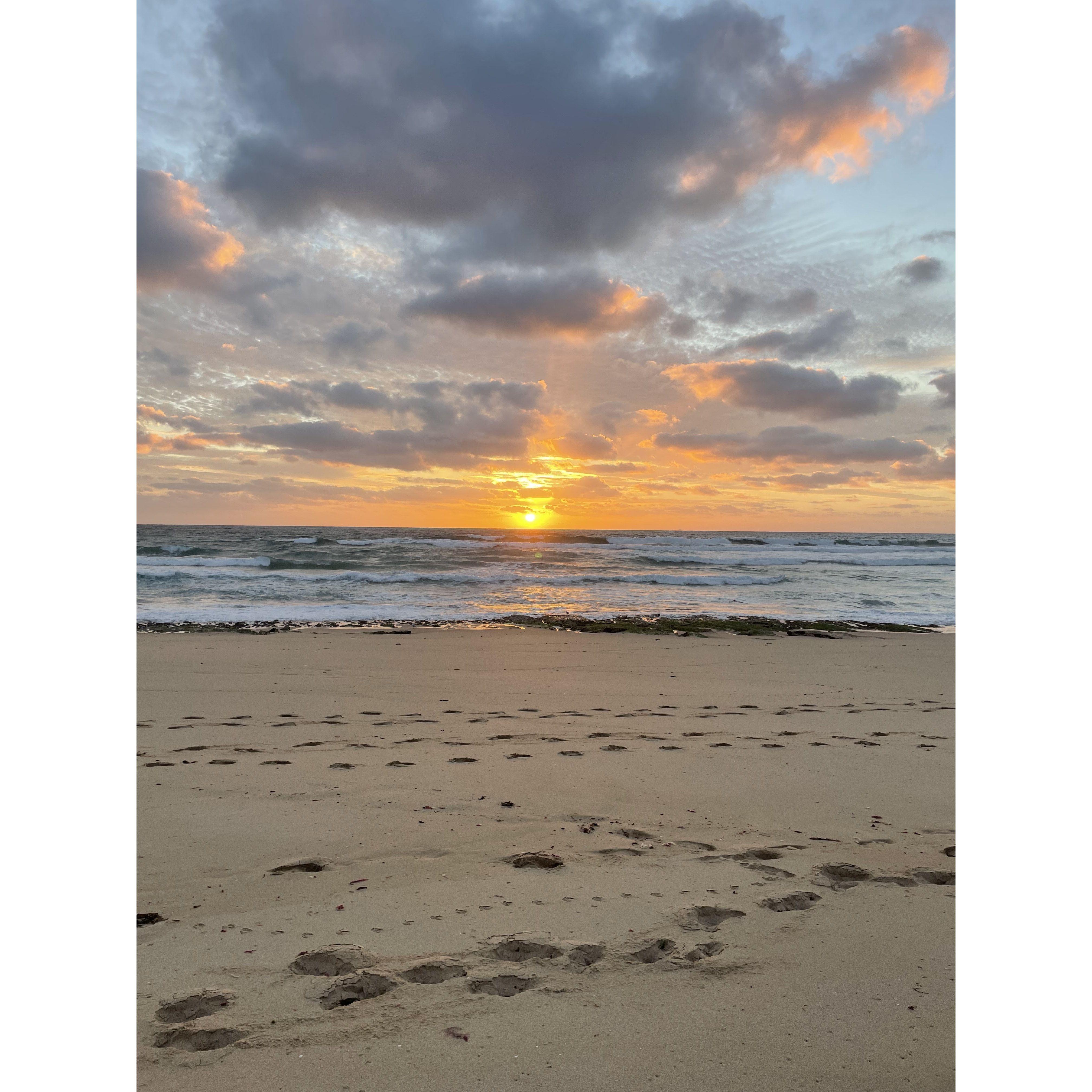 This was the sunset right after the proposal. When we first headed to the beach, it was all just clouds! Funnily enough, the sun came out to play right after the proposal. Talk about perfect timing