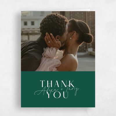 Emerald, Green Wedding Thank You - Raven Photo
