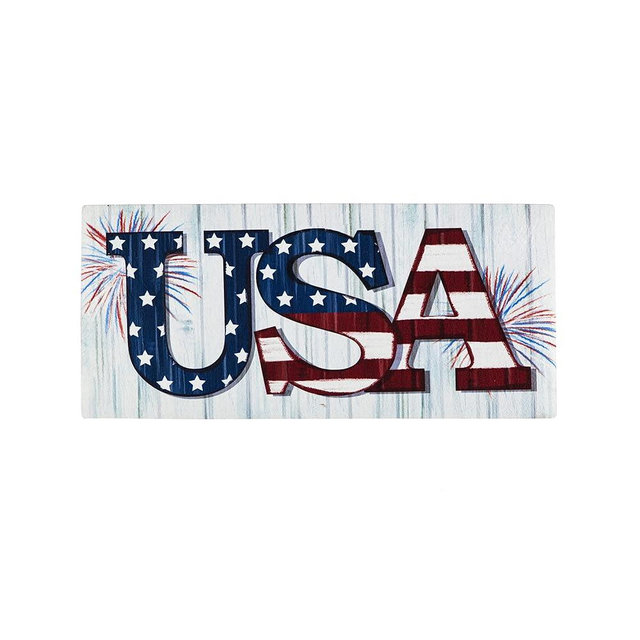 Evergreen Sassafras USA Fireworks Interchangeable Entrance Doormat | Indoor and Outdoor | 22-inches x 10-inches | Non-slip backing | All-Season | Low Profile | Home Décor
