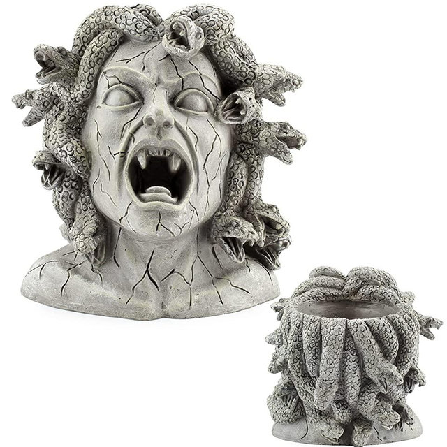 Darware Resin Medusa Head Planter, Garden Decor Statue Flower Pot