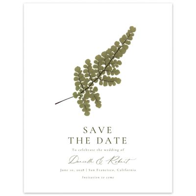 White Greenery Wedding Digital Save the Date - Dane Portrait