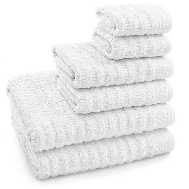 Softerry Pure Organic Cotton Bath Towel Set - 100% Soft Cotton - Extra Absorbent and Durable - 500 GSM Quick Dry - Luxury Hotel & Spa Quality - Fade Resistant - Eco Friendly (White, Set of 6)