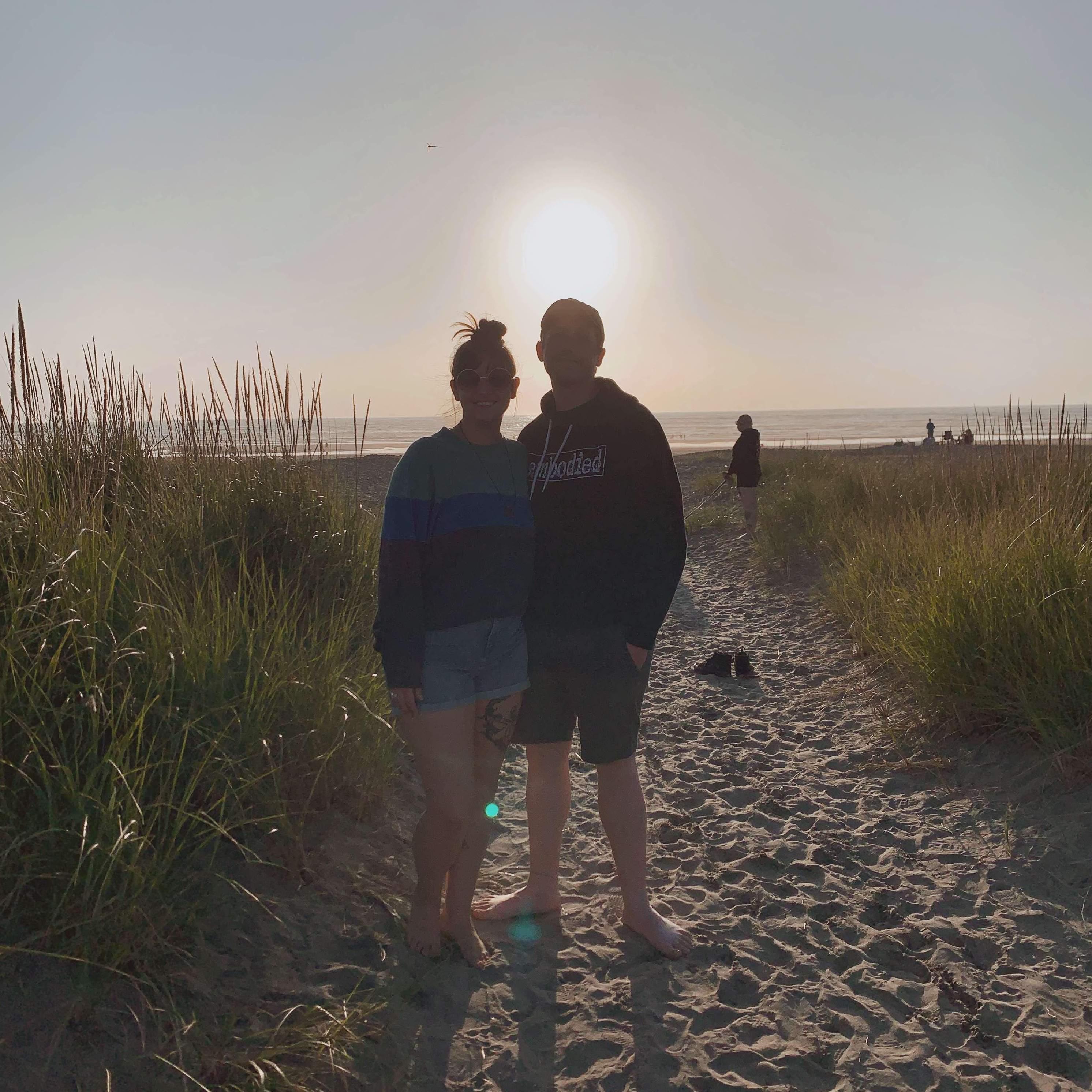 this is us in Seaside, Oregon; we visited many locations from The Goonies movie!