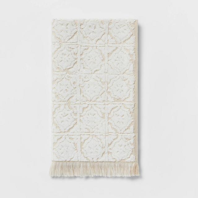 2pk Value Sculpted Tile Decorative Hand Towel Neutral - Threshold™