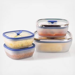 8-Piece Square Frosted Glass Cookware & Storage Set