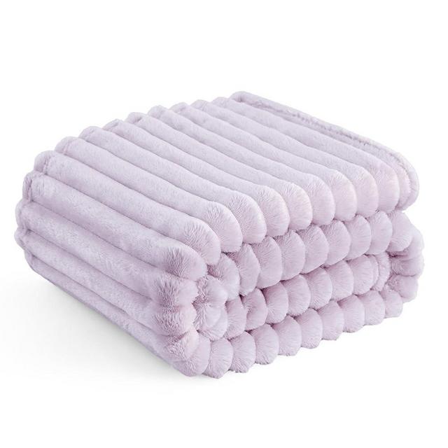 Bedsure Lavender Fog Fleece Blanket for Couch - Super Soft Cozy Twin Blankets for Women, Cute Small Blanket for Girls, 60x80 Inches