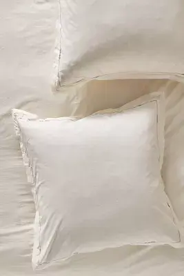 Taylor Organic Cotton Percale Embroidered Euro Sham