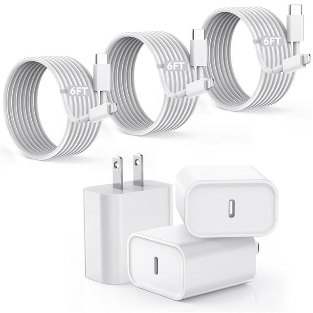 【Apple MFi Certified】Fast Charger iPhone,Fast i Phone Charging Cord 3Pack iPhone Charger Fast Charging Plug Block 6FT USB C to Lightning Cable for iPhone 14/14 Pro Max/Plus/13 Mini/12/11/XR/XS,AirPods