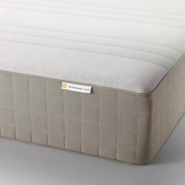 IKEA HAUGESUND Spring King Mattress, medium firm/dark beige
