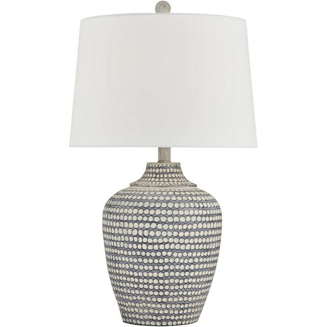 Pacific Coast Lighting Alese 25 1/2" High Jug Modern Coastal Country Cottage Table Lamp Gray Wash Single White Shade Living Room Bedroom Bedside