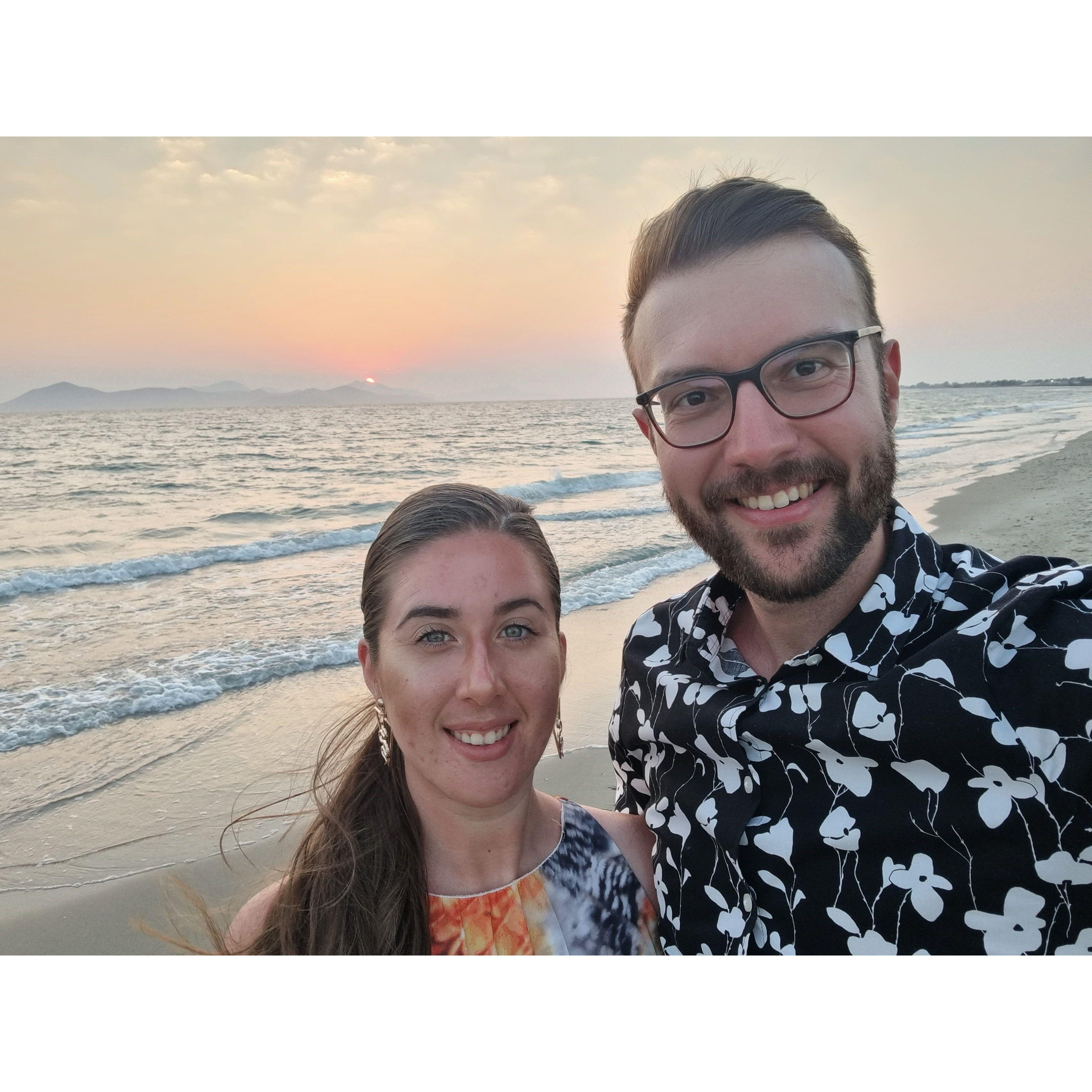 Walking along the beach in Kos.