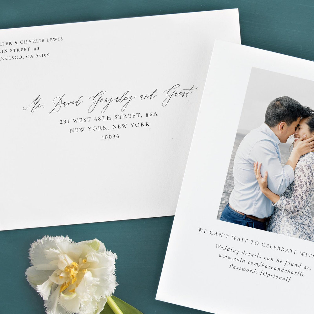 Violin Portrait | White | Zola Wedding Invitations