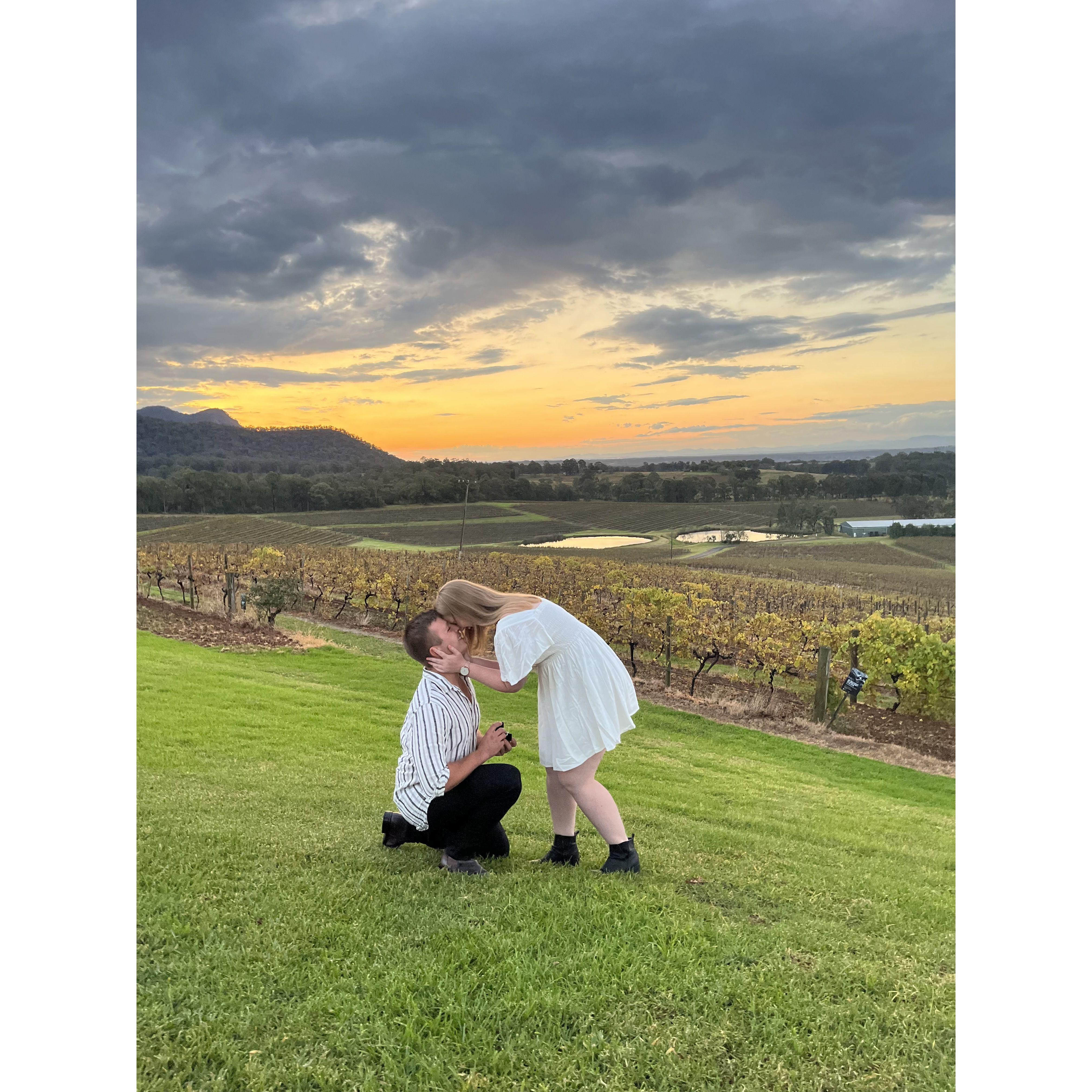 When Mark popped the question.