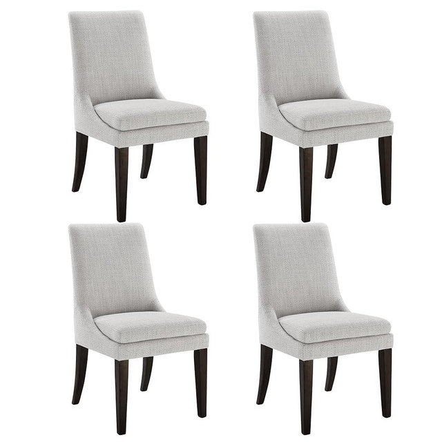 KISLOT Upholstered Dining Chairs Modern Sidechair Performance Fabric High Back Armlesschair for Diningroom Kitchen,Linen,Set of 4(2 Box)