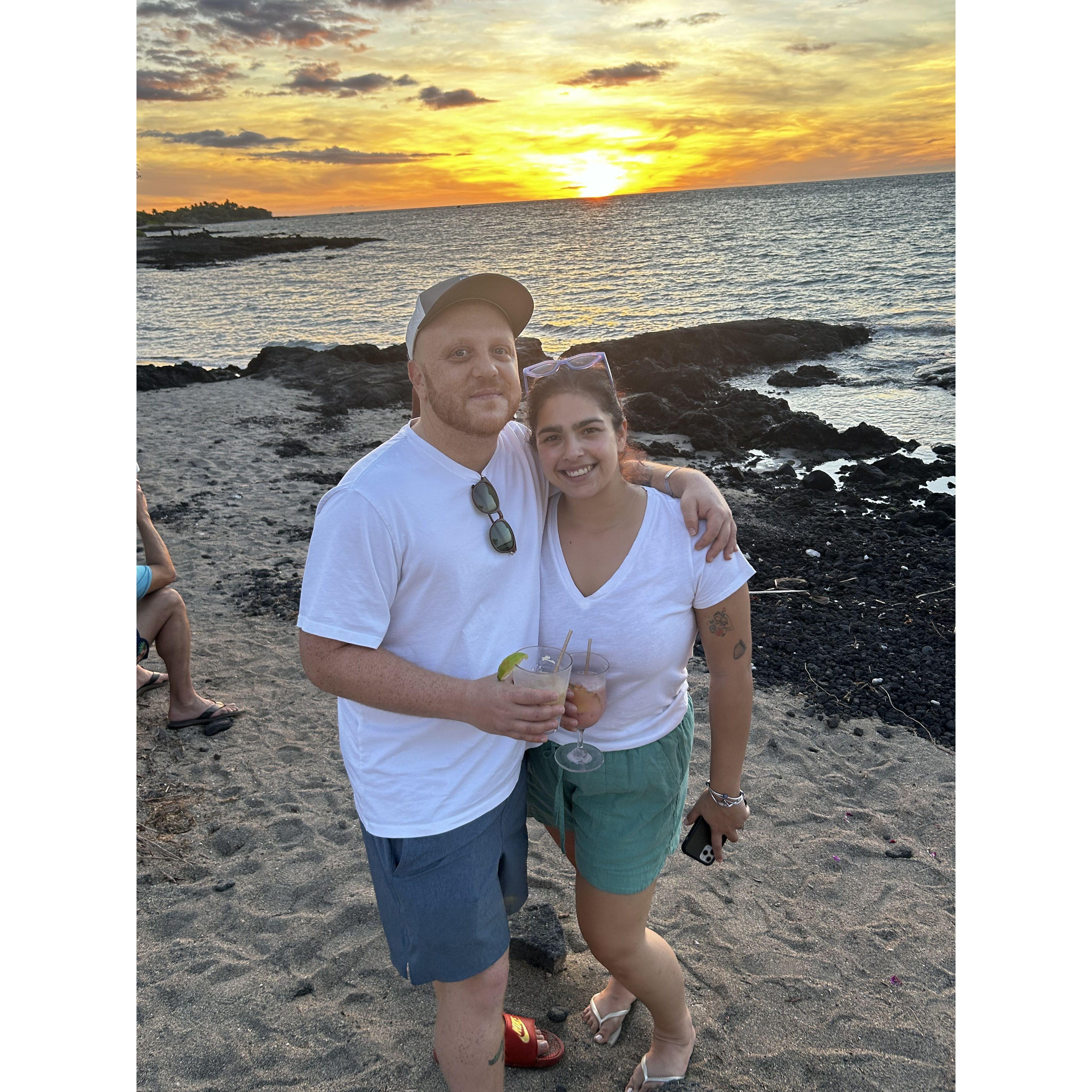 Our first night and the beach we would later get married at