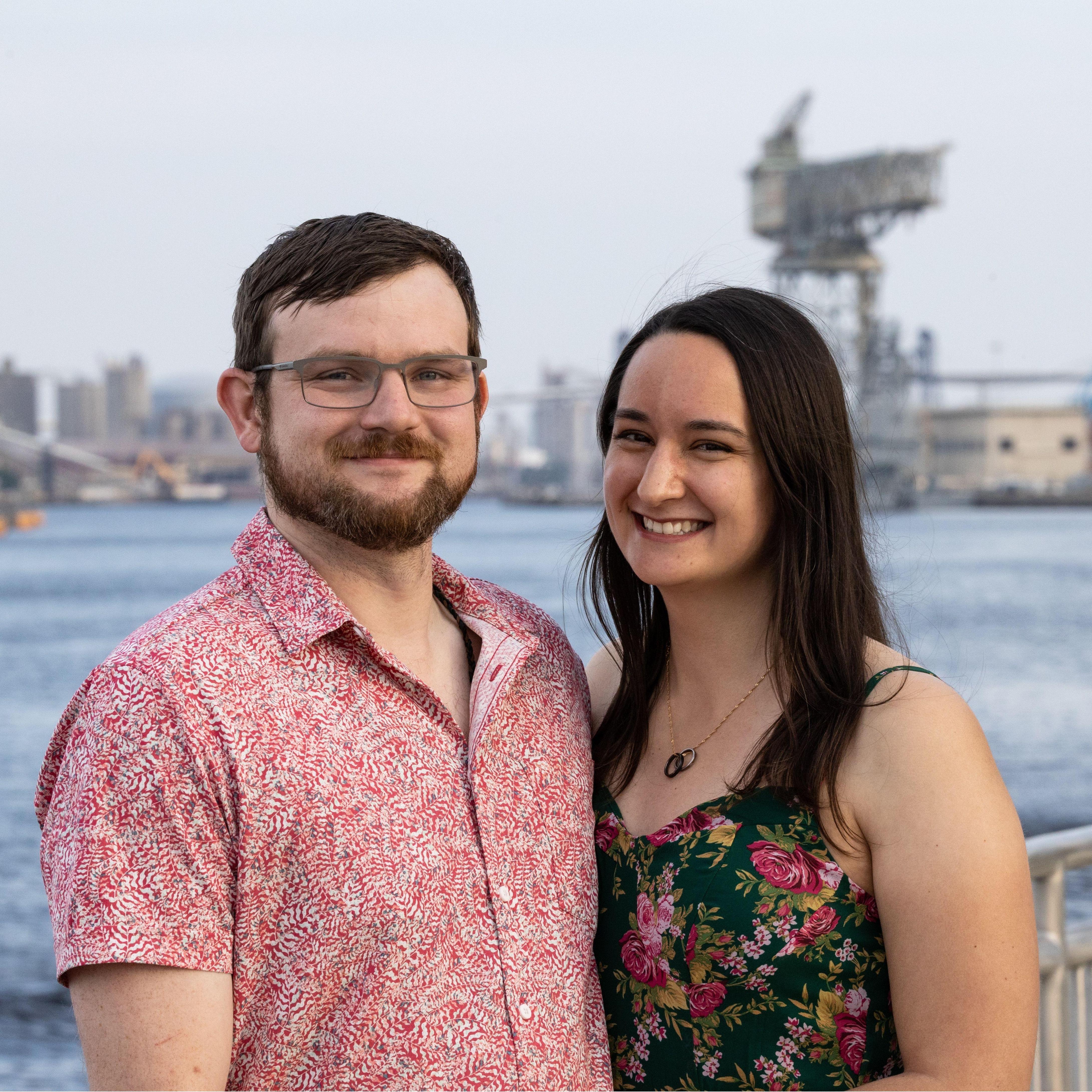 Engagement photos by Weston in Portsmouth, VA. Norfolk Naval Shipyard hammerhead crane behind us. May 2023