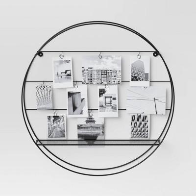 18" Round Multiple Photos Holder with Shelf Black - Project 62™