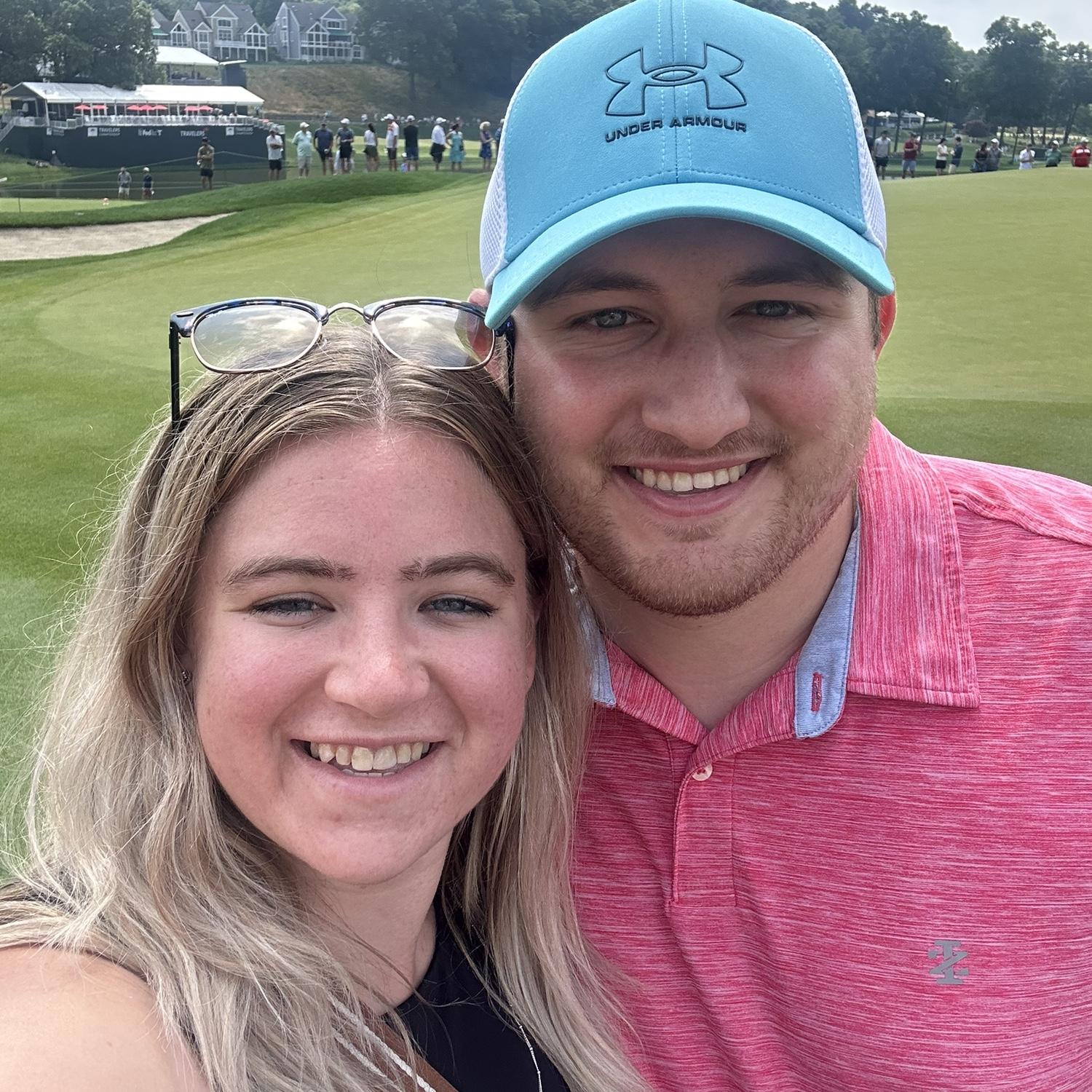Hannah and Jeremy enjoy watching golf and attending The Travelers Championship in Hartford, CT.