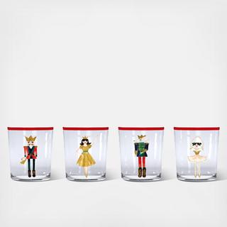 Icon Nutcracker Assorted Double Old Fashioned Glass, Set of 4