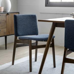 Nosh Dining Chairs (4) - Walnut and Hemlock Denim Blue