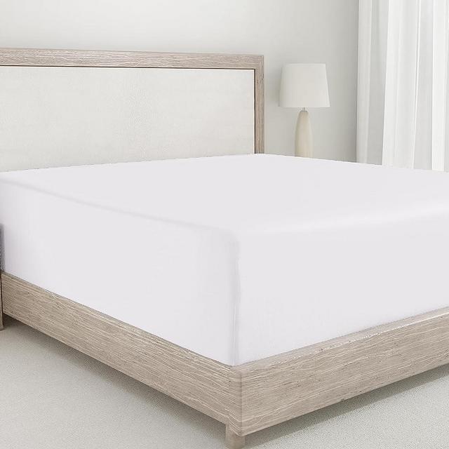 California Design Den Fitted Sheet Queen Size Cotton 100%, Luxury 400 Thread Count Sateen, No-Pop Off Elastic, Deep Pocket Queen Cotton Fitted Sheet Only (Creamy White)