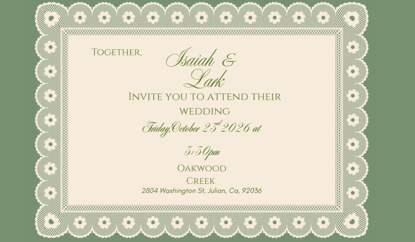 The Wedding Website of Lark Stilson and Isaiah Lilly