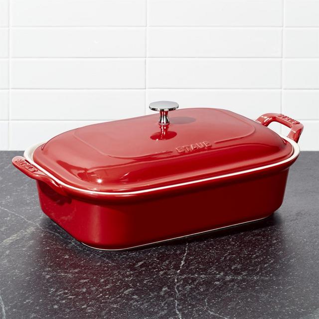 Staub ® Cherry 12" X 8" Rectangular Covered Baker