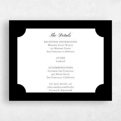 Black Bordered Wedding Enclosure - Blake
