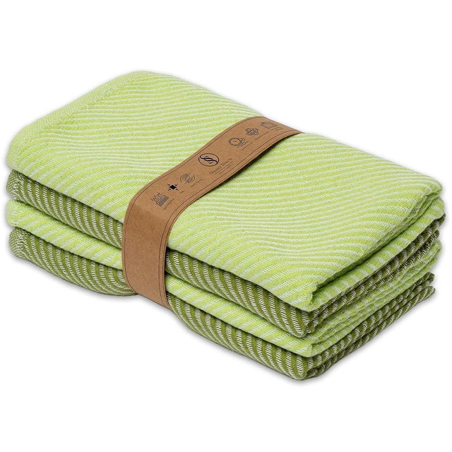 Ossano Towels Kitchen Towels - Set of 4 - Absorbent & Versatile as Dish Rags, Dishcloths, Tea Towels, Bar Towels, Hand Towels - Large Size (30"x20") Sage and Bright Green