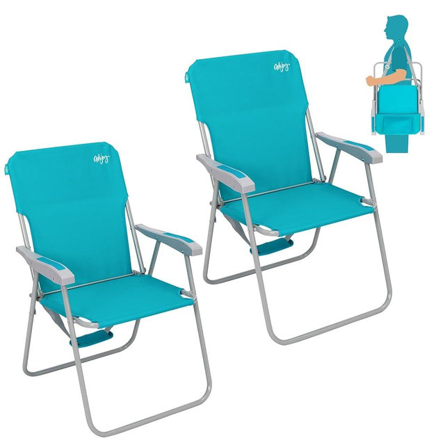 #WEJOY Folding Beach Chair for Adults, Lightweight Beach Chair with Shoulder Straps, High Back Beach Chairs with Hard Armrest, Supports 300lbs for Beach Lawn Concert