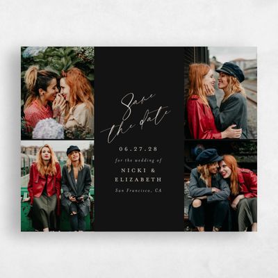 Black Wedding Save the Date - Anerley Multiphoto