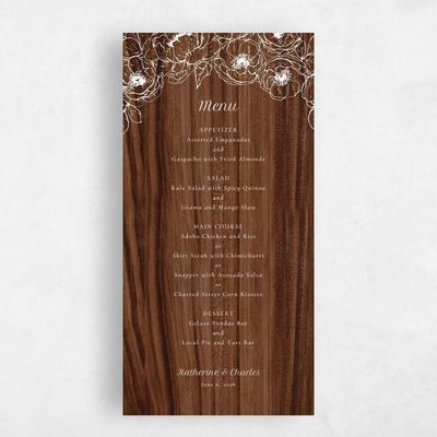 Walnut, Brown Wedding Menu - Rooftop