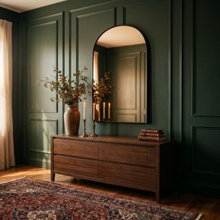 Rosalind Tall Arched Metal Framed Wall Mirror