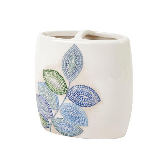 Croscill® Mosaic Leaves Toothbrush Holder in Spa