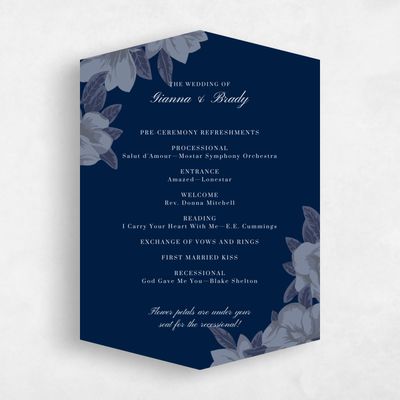 Blue Diamond Wedding Program - Indigo